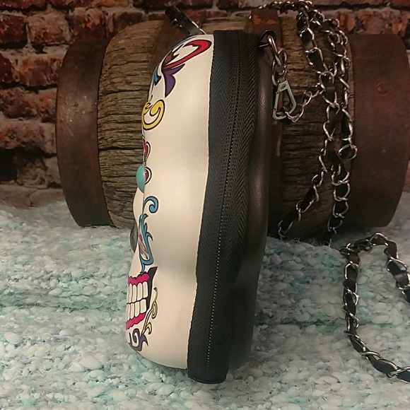  Sugar Skull Purse White - Picture 2 of 4