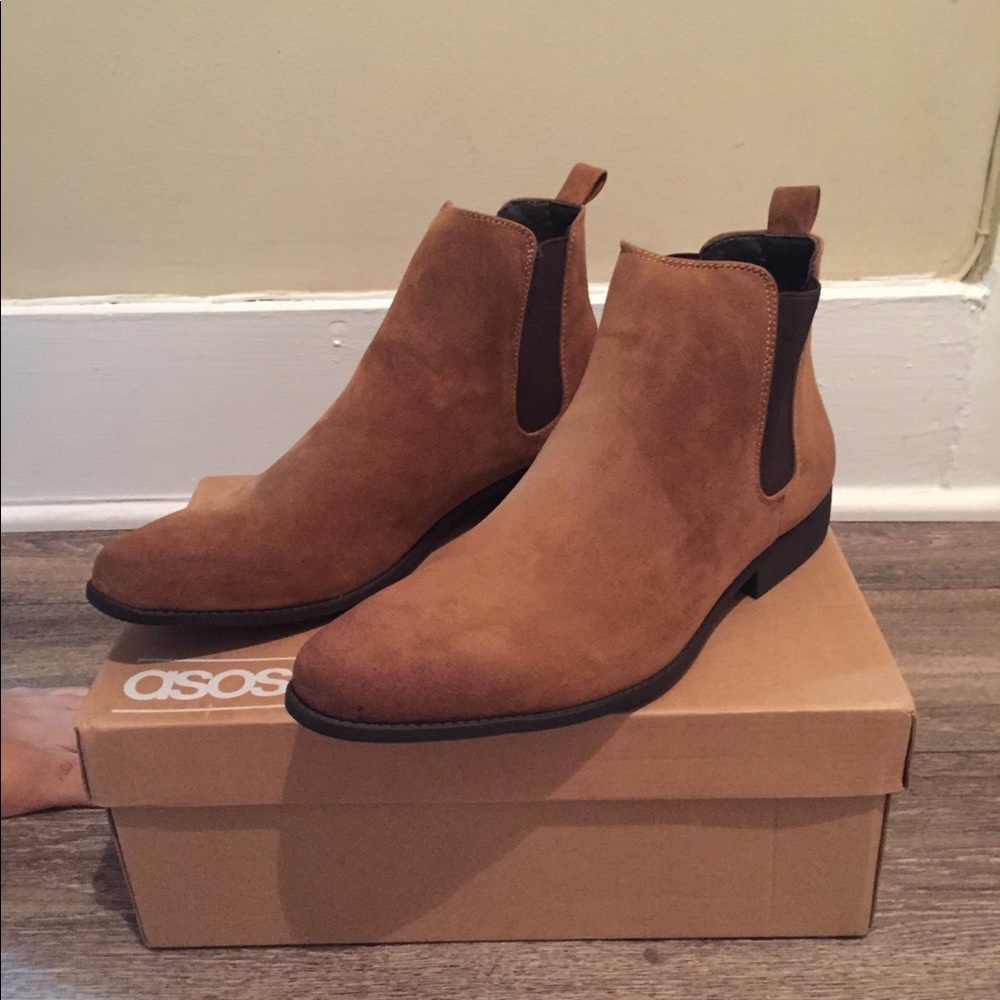 ASOS Chelsea Boots in Tan Faux Suede-BRAND NEW!