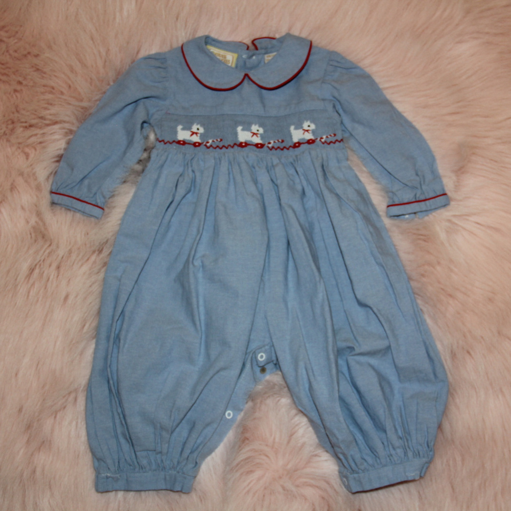Carriage Boutiques Dogs Smocked Romper 6M