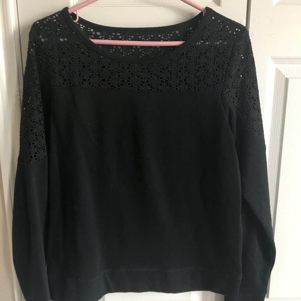 Black Crocheted Express Sweatshirt