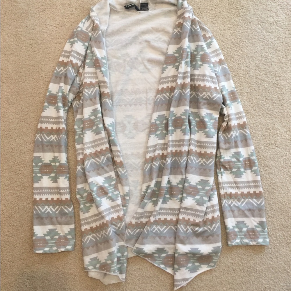 Tribal print long cardigan