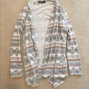 Tribal print long cardigan