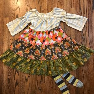 HTF Matilda Jane Dress Sz 8 w/ matching tights