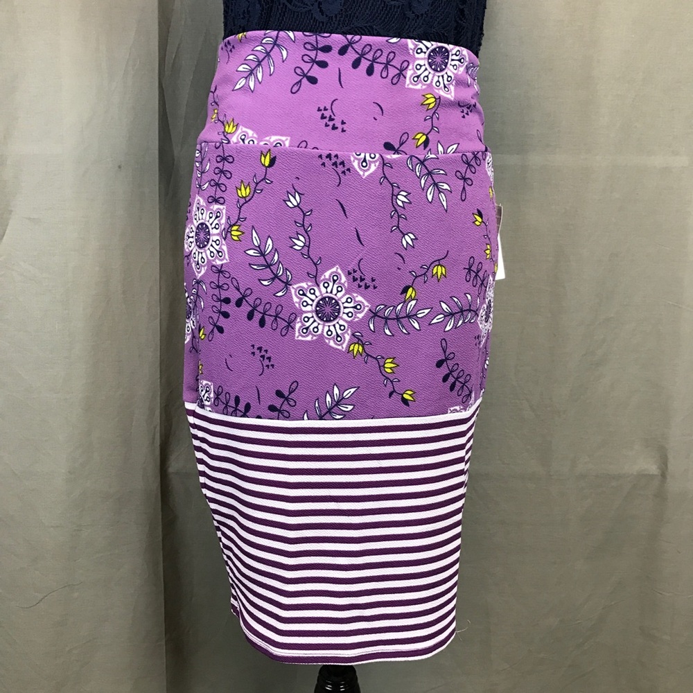 LuLaRoe Medium Cassie, striped and floral!