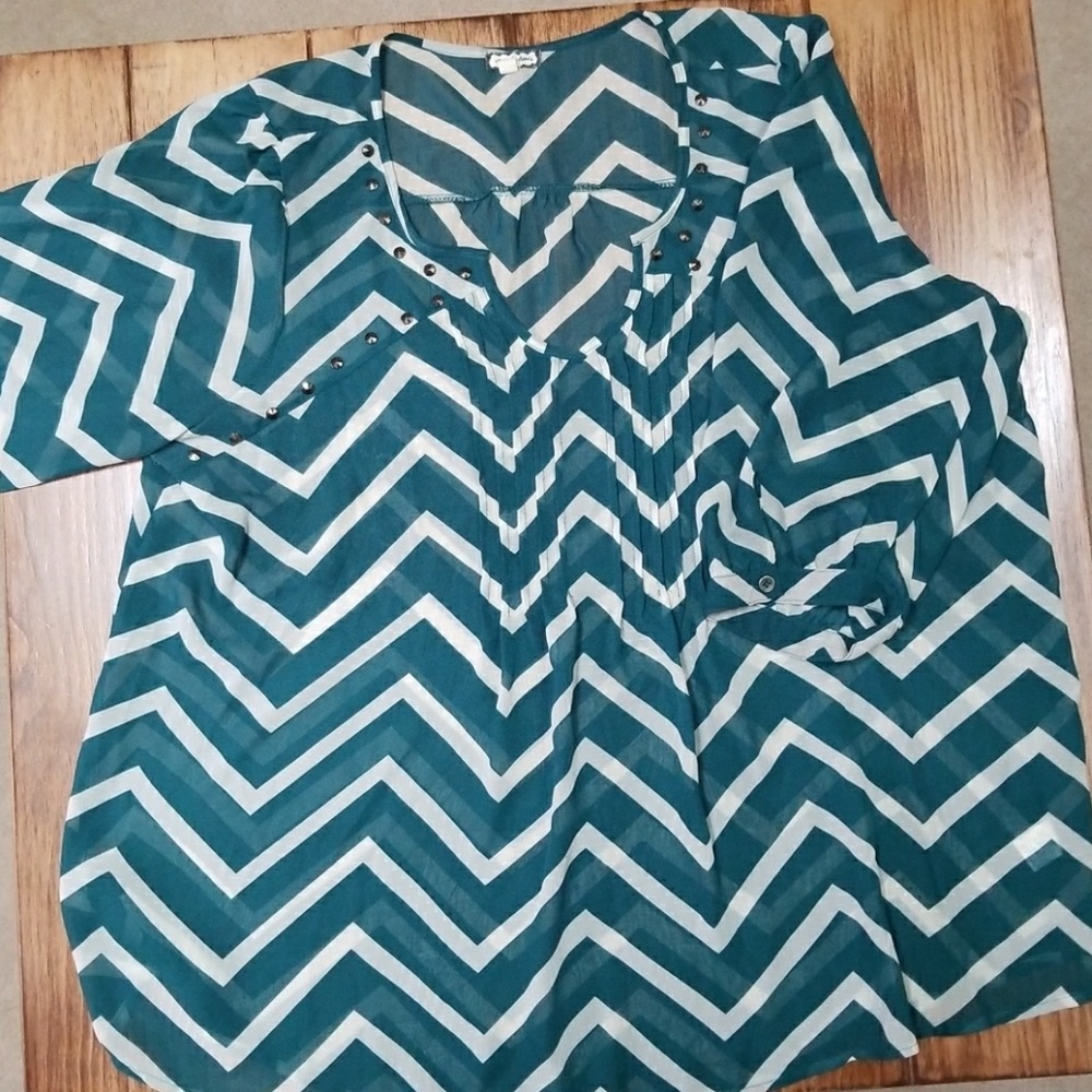 Green Chevron Nylon shirt