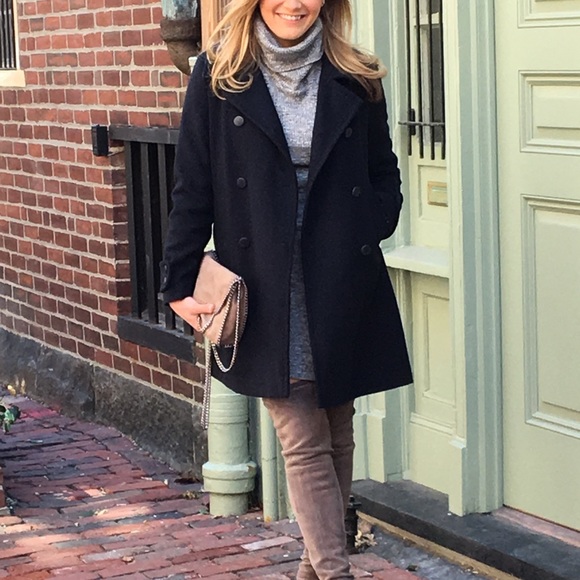 navy wool coat petite