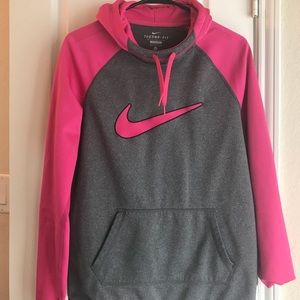 Thermal fit training hoodie pink and gray