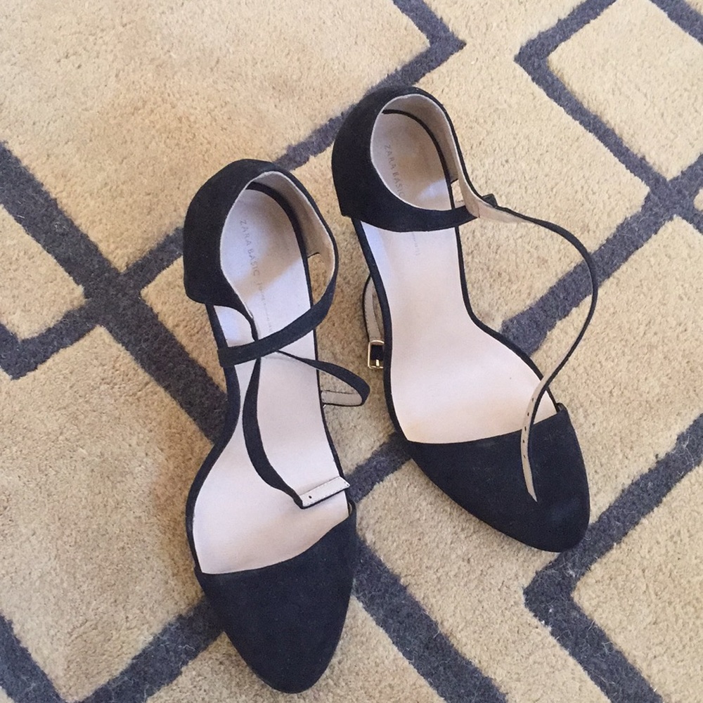 Suede Zara Black Heels