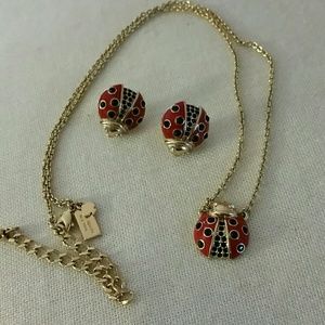 Kate Spade Garden Party Ladybug Earrings Necklace