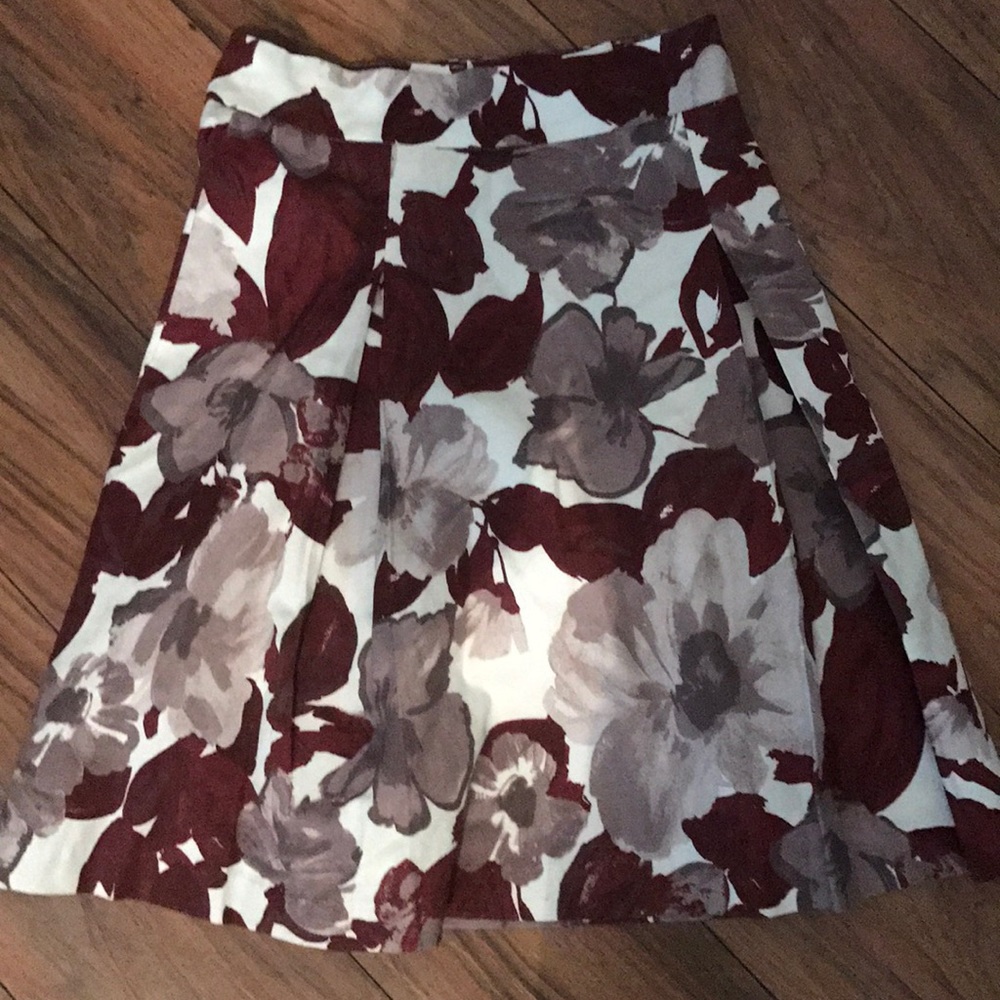 Maroon flowered skirt