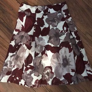 Maroon flowered skirt