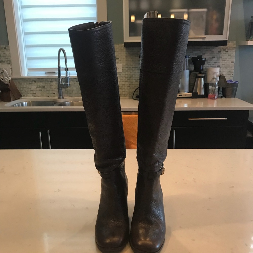 Tory Burch dark brown knee high boots size 5