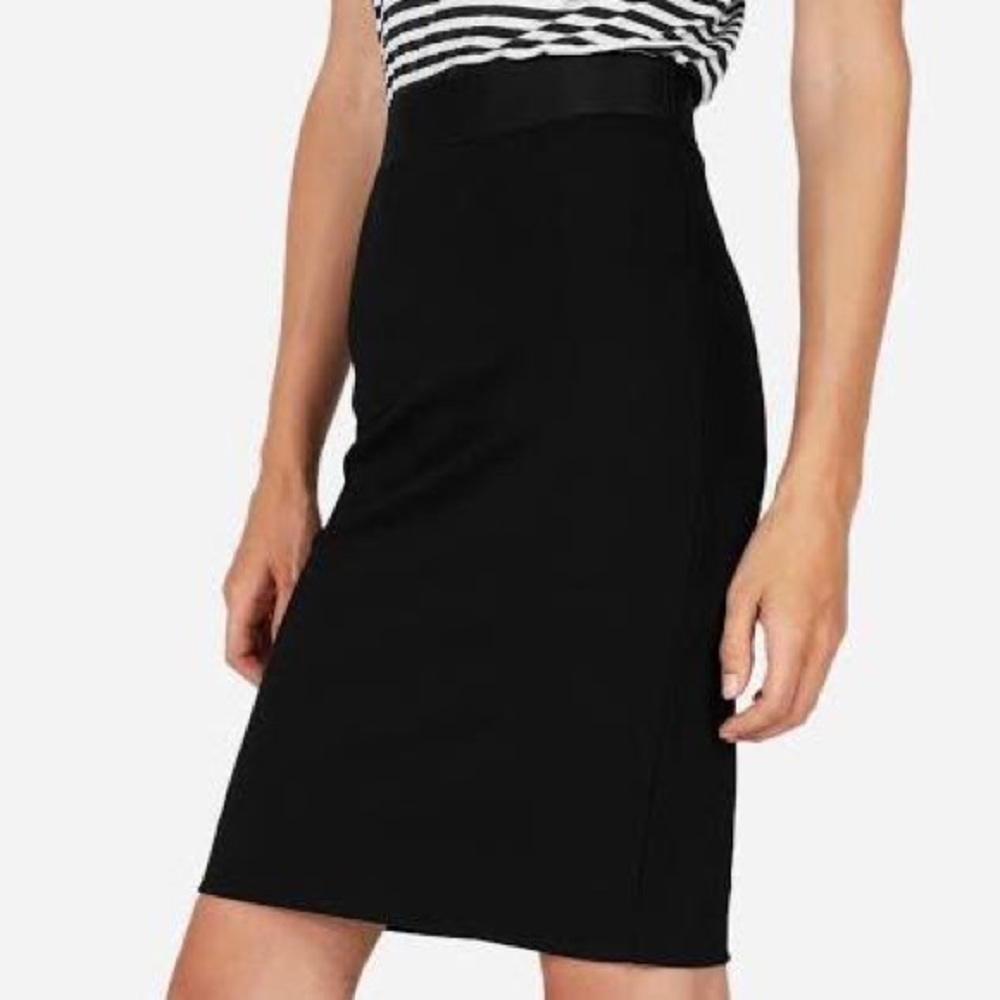 Black ponte pencil skirt