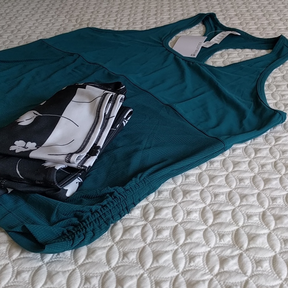 Fabletics Cashel racerback tank, Baltic, NWT