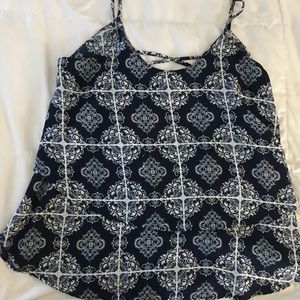 Francesca’s Blue pattern tank top