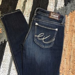 Express Low Rise Thick Stitch Jean Legging