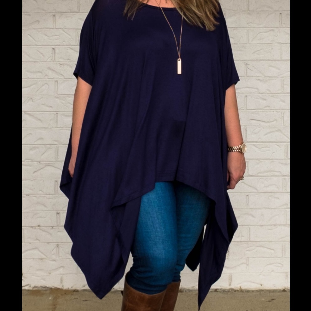 Navy Blue Handkerchief T-Shirt