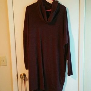Cowl neck sweater dress