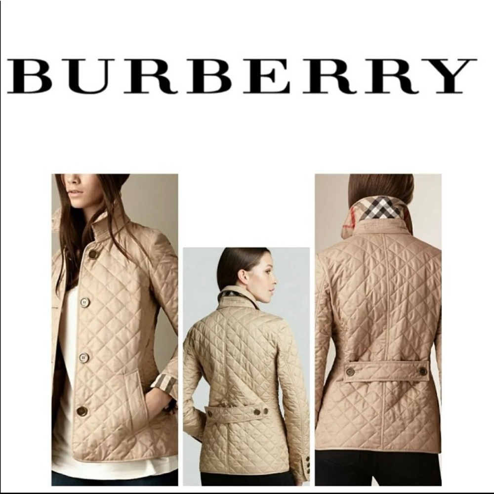 Burberry quilted diamond jacket in beige