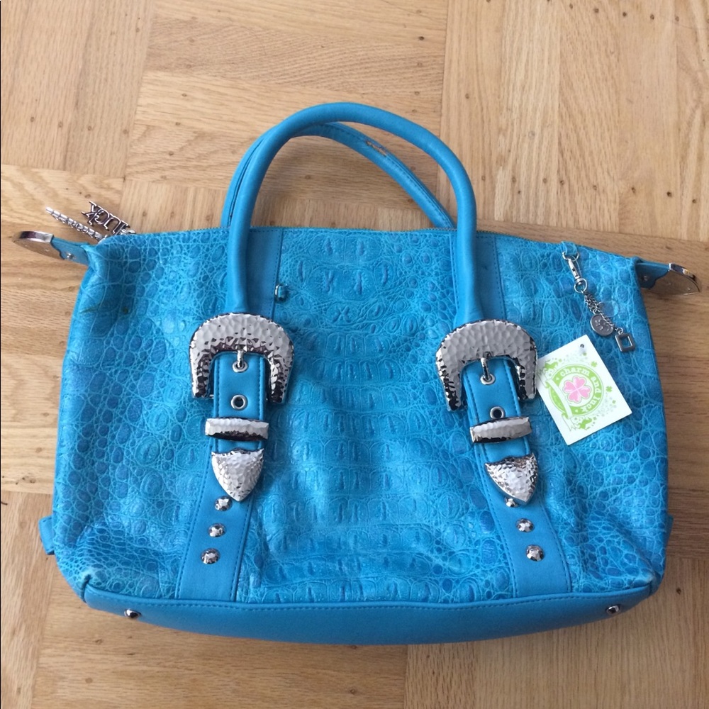New but damaged- Charm and Luck Turquoise Handbag