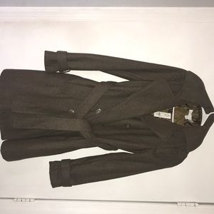 NY&Company XS Womens Wool Trench Coat in graybrown