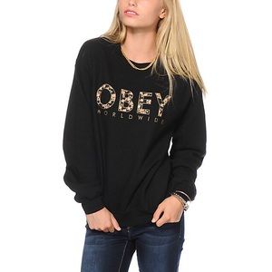 Obey Floral Letter Crewneck Sweatshirt