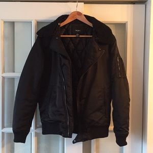 Black Bomber Shearling Jacket