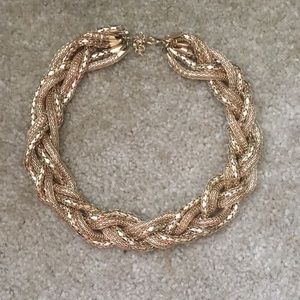 H&M Gold Braided Statement Necklace