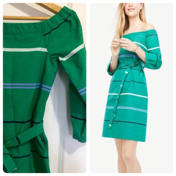 (SOLD) HP | New Stripe Off Shoulder Dress - Picture 2 of 4