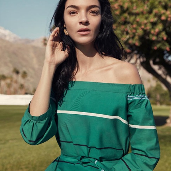 (SOLD) HP | New Stripe Off Shoulder Dress - Picture 3 of 4