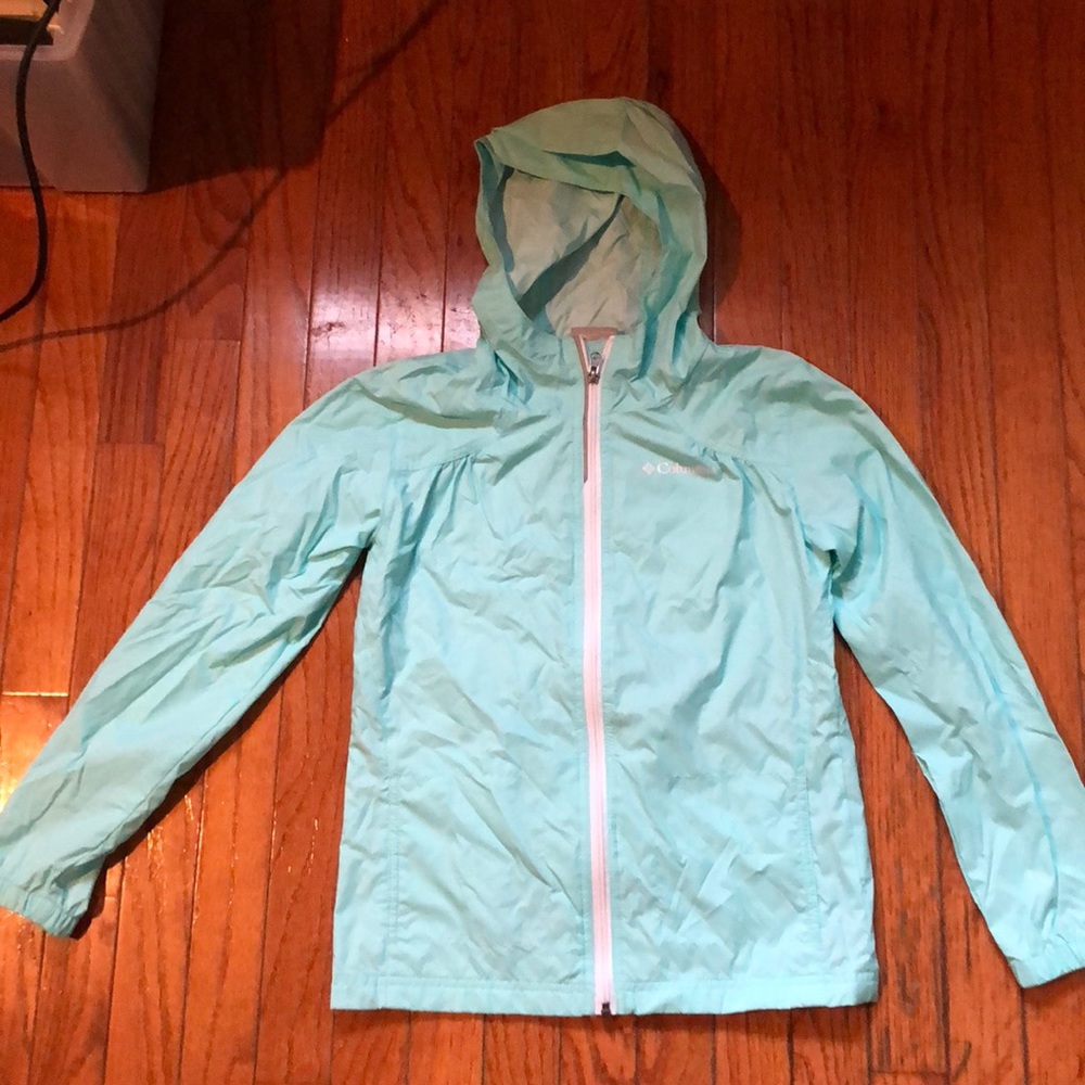 Columbia girls turquoise wind breaker