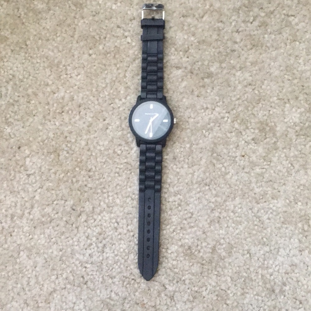 Traci Lynn Watch Black Rubber Band