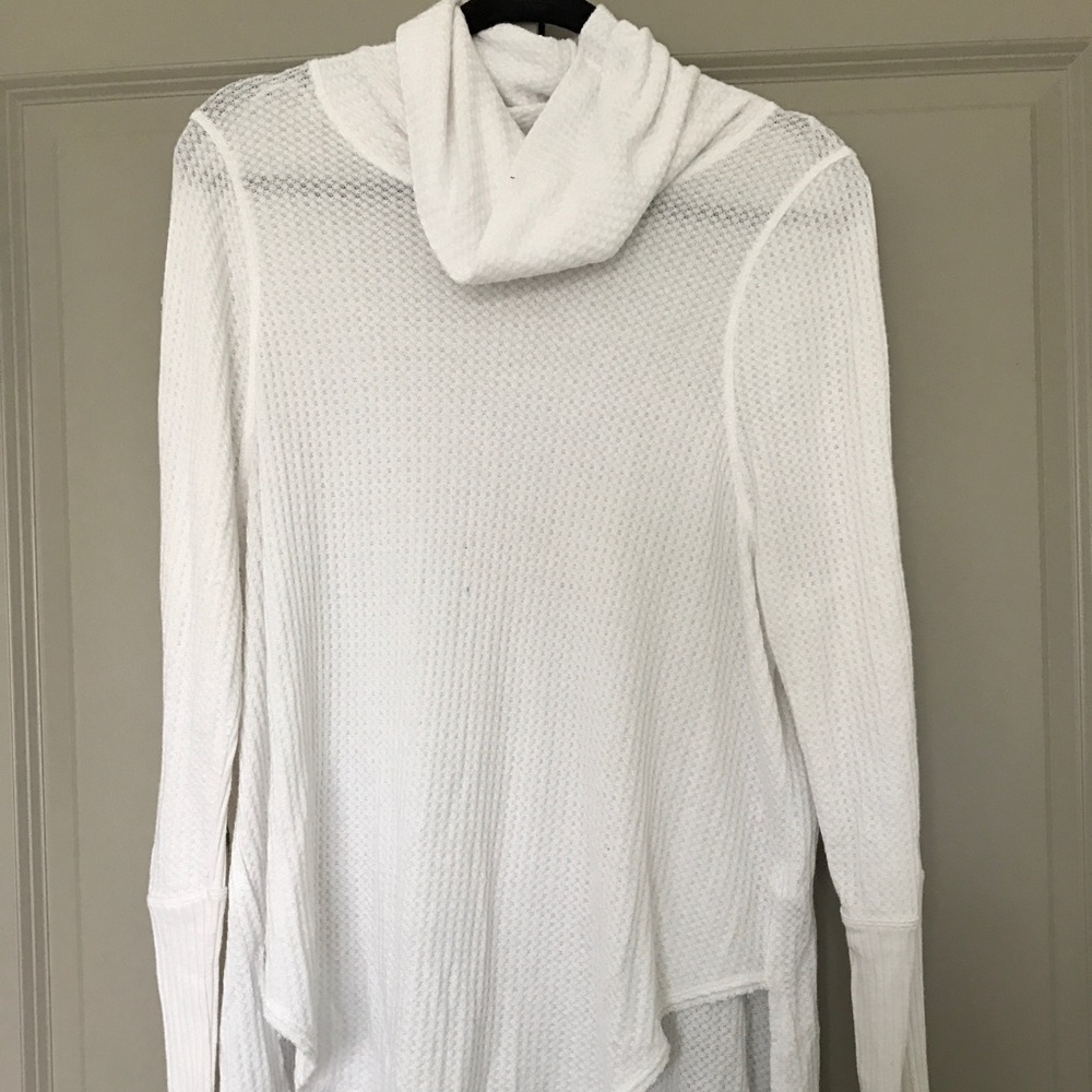 Free People waffle Cowl Neck