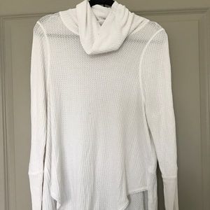 Free People waffle Cowl Neck