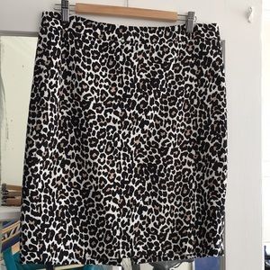 J Crew Leopard Print Pencil Skirt 8