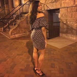 Off Shoulder Black and Silver Glitter Dresses