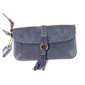 Coach suede wristlet with tassel
