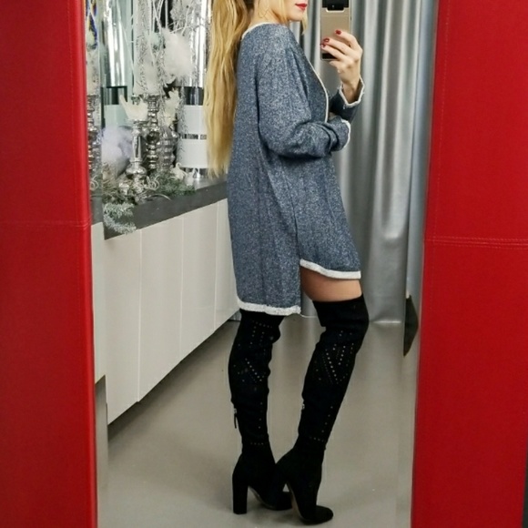 LAST 1 SALELACE UP HI-LO SWEATSHIRT/mini dress - Picture 4 of 4