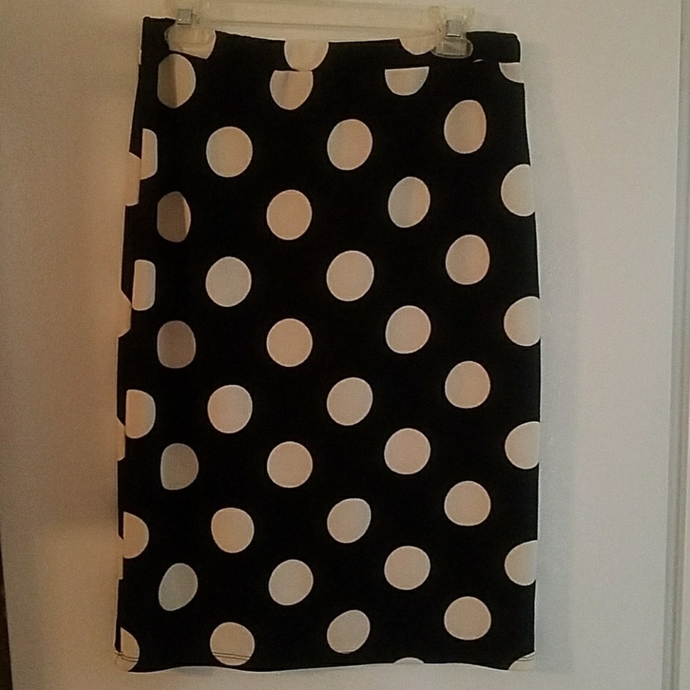 Black and white polka dot skirt