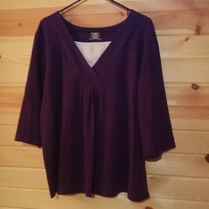 Dressbarn purple 3/4 shirt size 22/24