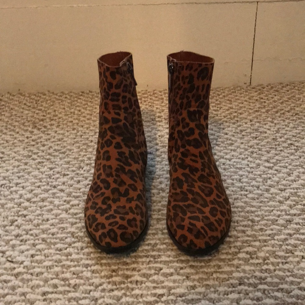 Topshop leopard print booties