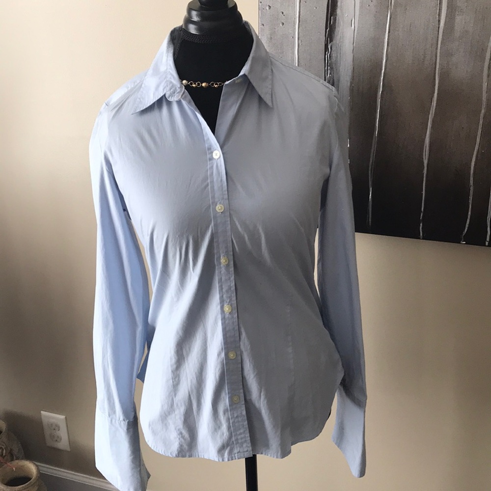 Br Tailored Button Down Cuff Link Blouse - image 1