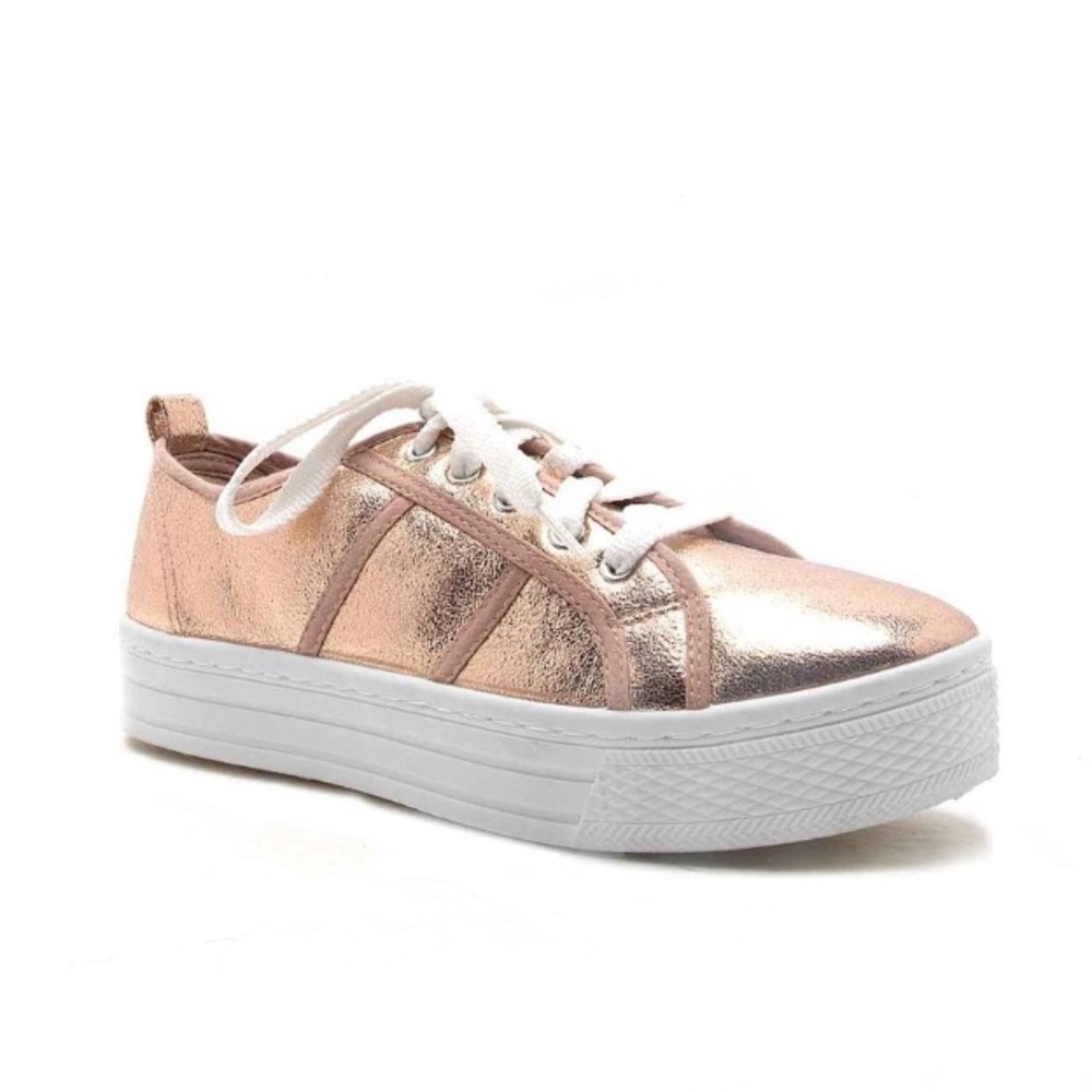 Rose Gold Platform Sneakers