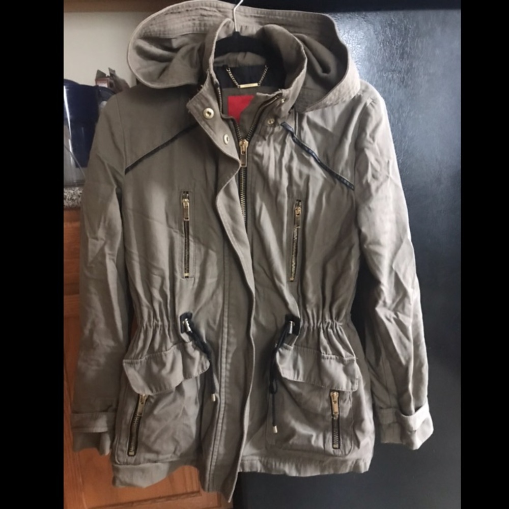 Military jacket with removable hoodie