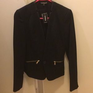 Express NWT Blazer w/ leather trim