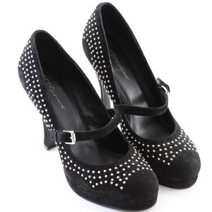 BCBG Studded Suede Platform Heels