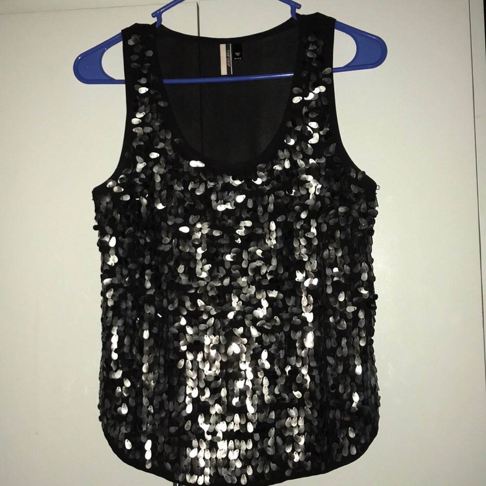 Topshop Sequined Shirt SIZE: US 2 - UK 6