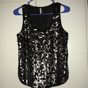 Topshop Sequined Shirt SIZE: US 2 - UK 6