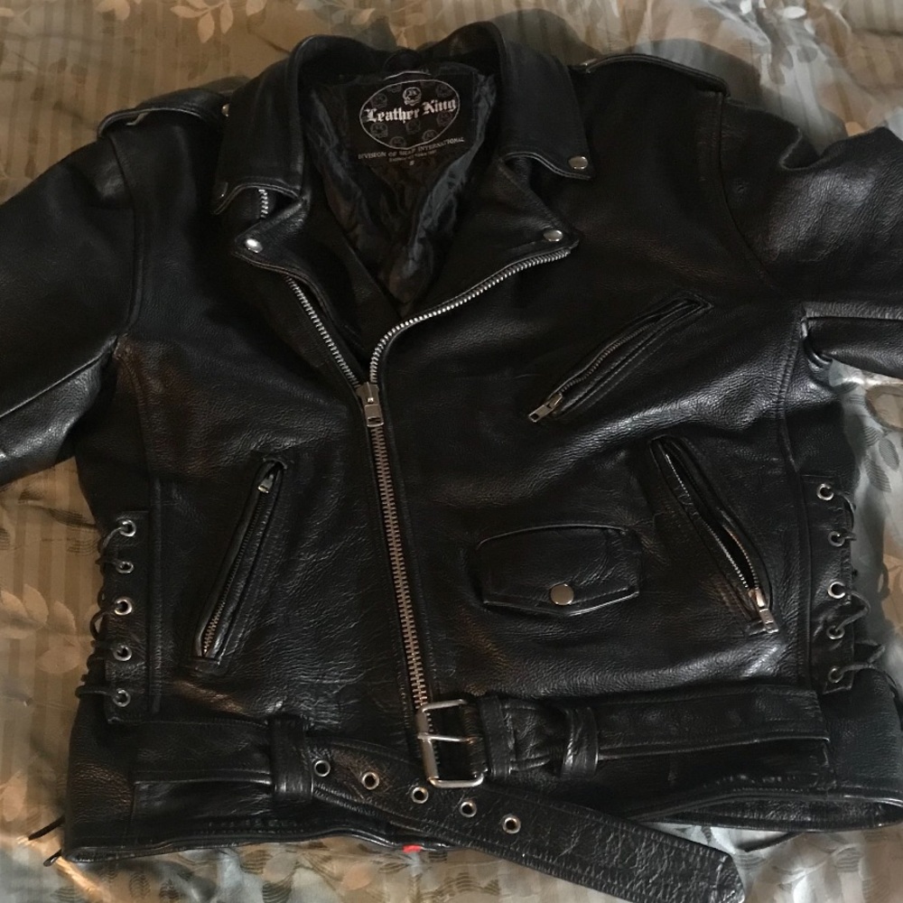 Men’s real leather biker jacket