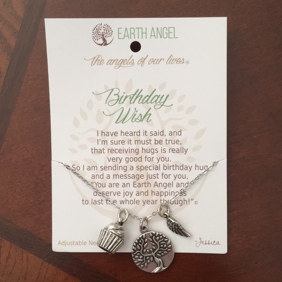 Earth Angel Birthday Wish Necklace Silver - Picture 1 of 1